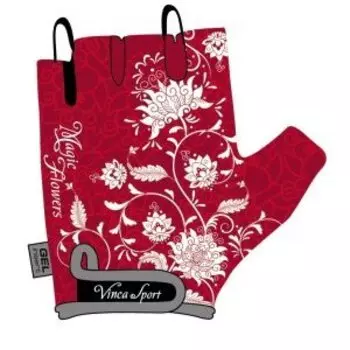 Велоперчатки детские Vinca Sport, красные, VG 959 magic flowers