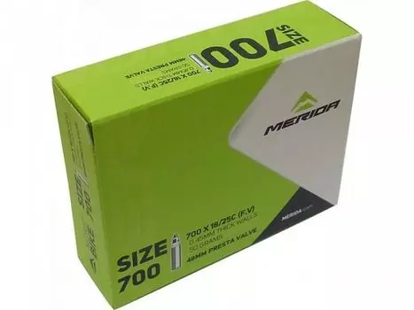 Камера для велосипеда Merida Lite 2024010181, 700х25 32С, нипель 60 мм, 0,8 мм, вес 88 грамм.