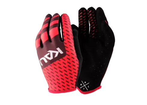 Велоперчатки KALI Mission, ультралегкие, Slip-ON бесшовный крой, 4D стрейч, длинные пальцы, черно-красный (Размер: XL)