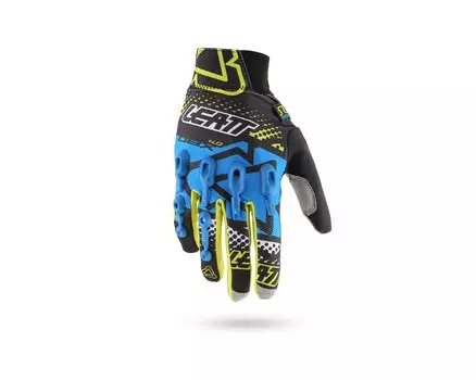 Велоперчатки Leatt DBX 4.0 Windblock Glove, сине-черно-желтые