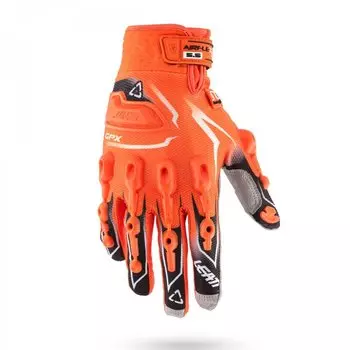 Велоперчатки Leatt GPX 5.5 Lite Glove, оранжево-черно-белые, 2016