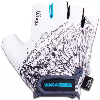 Велоперчатки подростковые Vinca sport, белые, VG 947 Wings (Размер: L)