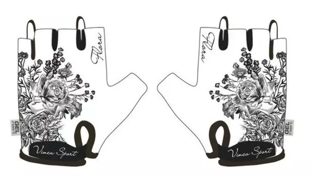 Велоперчатки подростковые Vinca Sport, белые, VG 950 Flora (Размер: L)