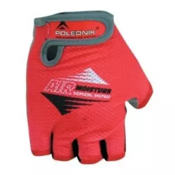 Велоперчатки Polednik AIR, сетчатый верх, замшевая ладонь, красный, POL_AIR_L_RED