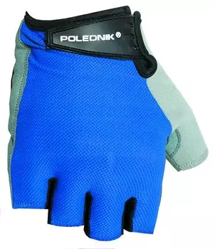 Велоперчатки Polednik COMFORT, эластичный верх, замшевая ладонь с гелем, синий (Размер: 12 XXL )