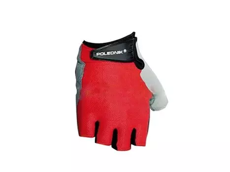 Велоперчатки Polednik COMFORT, эластичный верх, замшевая ладонь с гелем, красный