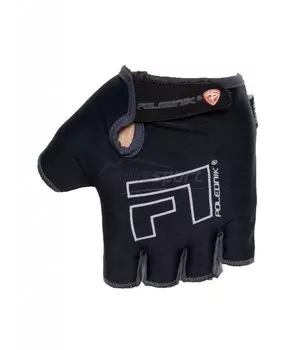 Велоперчатки Polednik F-1, эластичный верх, прорезиненная ладонь, черный