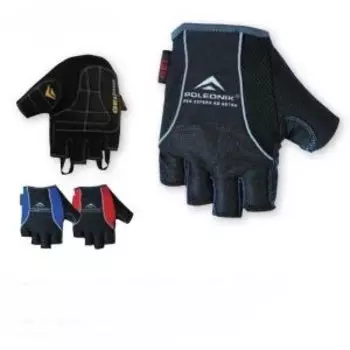 Велоперчатки Polednik GELMAX, сетчатый верх, замшевая ладонь с гелем, черный