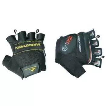 Велоперчатки Polednik MARATHON, сетчатый верх, замшевая ладонь с гелем, черный