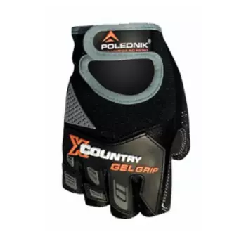 Велоперчатки Polednik X-COUNTRY NEW, прорезиненный верх, замшевая ладонь, черный