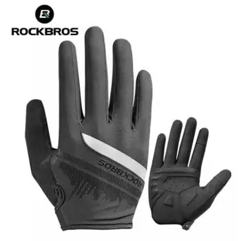 Велоперчатки ROCKBROS Shanghai, нейлон, длинные пальцы, черный, RB_S247-1L (Размер: M)
