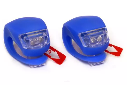 Фонари велосипедные HJ008-2 blue, передние + задние комплект, 3 функции, синие