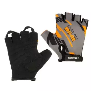 Велоперчатки TRIX мужские, короткие пальцы, гелевые вставки, дышащая лайкра/искусственная замша, GL-TX-018212A-XL-ORG (XXL)