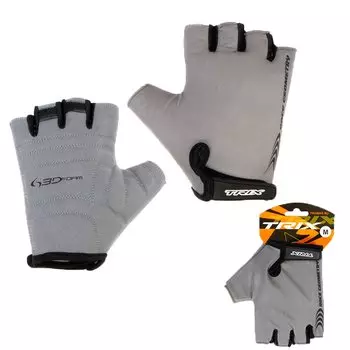 Велоперчатки TRIX мужские, короткие пальцы, серые, GL-TX-018024A-L-G (Размер L)