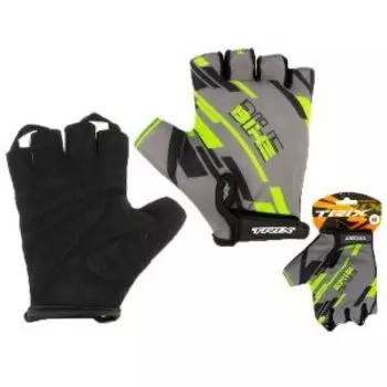 Велоперчатки TRIX мужские, короткие пальцы, зелено-серые, GL-TX-018212B-L-GRG