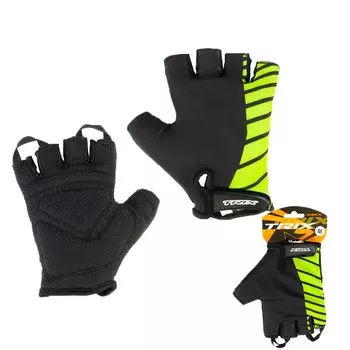 Велоперчатки TRIX мужские, короткие пальцы, зелено-черные, GL-TX-018208D-M-GRBK (Размер XL)