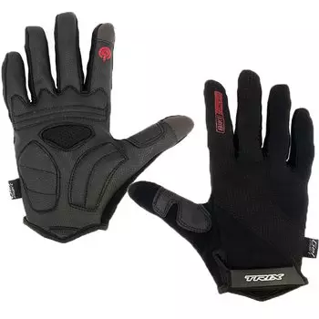 Велоперчатки TRIX мужские, полноразмерный, гелевые вставки, дышащая лайкра/искусственная замша, GL-TX-059514D-L-BK (Размер XXL)