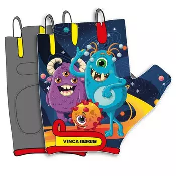 Велоперчатки VINCA SPORT ALLIENS, детские, разноцветные, VG 232 Alliens (7) (Размер: 5XS)