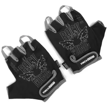 Велоперчатки Vinca Sport, черный/серый, VG 871 Rock Music (Размер: L)
