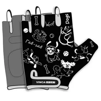 Велоперчатки VINCA SPORT dogs, детские, черный, VG 977 Dogs black (Размер: 4XS)