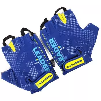 Велоперчатки Vinca Sport, Leader, синие с серым, VG 912 Leader Blue (L)