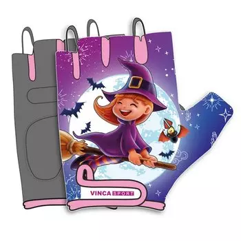 Велоперчатки VINCA SPORT Lucy, детские, розовые/фиолетовые/синие, VG 231 Lucy (7) (Размер: 4XS)