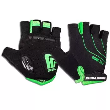 Велоперчатки Vinca Sport, New, черные с зеленым, VG 900 New black ((L))