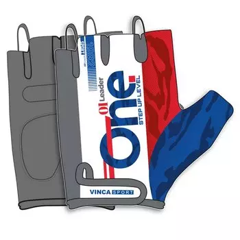 Велоперчатки VINCA SPORT ONE, белый/синий/красный, VG 914 One (Размер: L, Цвет: белый/синий/красный)