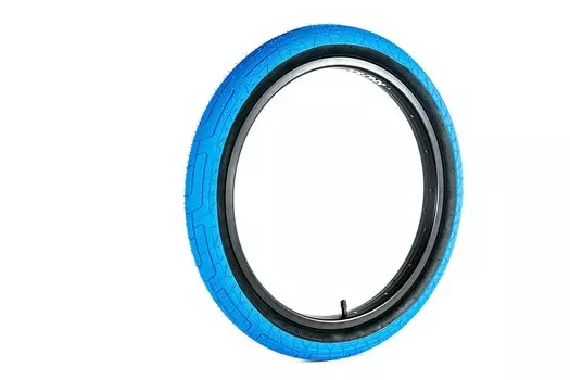 Велопокрышка COLONY, 20 x 2.2", Grip Lock Tyre - Steel Bead, цвет Blue Tread/Black Wall, 03-002102