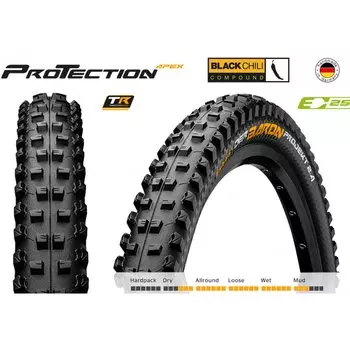 Велопокрышка Continental Der Baron Projekt ProTection Apex, foldable, 27.5x2.6", 3/180Tpi, 970гр, черный, 1013810000