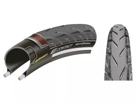 Велопокрышка Continental E.Contact Reflex 26x1.75 (47-559), с отражающей полосой, черная 01006860000