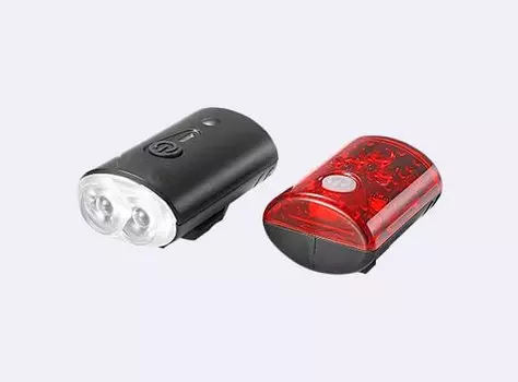 Комплект мигалок на велосипед Green Cycle GLT-226, передняя 100 люм + задняя 15 люм, на аккумуляторе