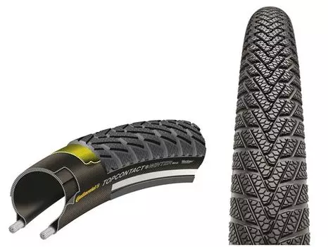 Велопокрышка Continental TopContact Winter II Premium, 28 x 1.60 (42-622), зимняя, чёрный, 100714