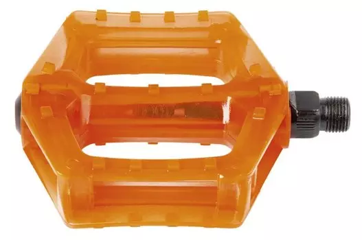 Педали M-WAVE поликарбонат BMX широкие ось Cr-Mo (50) ОРАНЖЕВЫЕ 5-311377