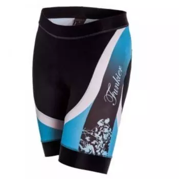 Велошорты FunkierBike S-297-C8-Blue, женские, с памперсом C8, черно-голубые, 2021
