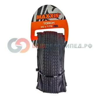 Велопокрышка Maxxis Torch, 20x1.75, 120 TPI, Folding, 60a/62a, черная, TB24755000