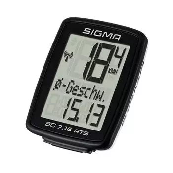 Велокомпьютер SIGMA BC 7.16 ATS, 7 функций, беспроводной, черный, 07162