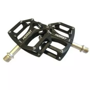 Педали алюминиевые H25 HORST, 74х100х16мм, со сменными шипами, облегченные, 00-170856