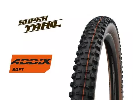 Велопокрышка Schwalbe HANS DAMPF Evo, 27.5x2.35, 995 г, фолдинговая, бескамерная, цвет Bronze Sidewall, 11654379