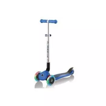 Самокат Globber PRIMO FOLDABLE LIGHTS, трехколесный, складной, светящиеся колеса, синий, 432-100