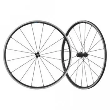 Колеса велосипедные Shimano RS100, переднее и заднее 28", для 10-11скоростей, клинчер, EWHRS100FRCB
