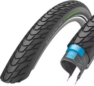 Велопокрышка Schwalbe MARATHON E-PLUS, 27.5x2.00 650B (50-584), Smart DualGuard, HS498, ADDIX E, 11159057