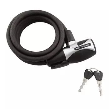 Велосипедный замок Kryptonite Cables HardWire 2085 тросовый, на ключ, 20 х 1800 мм, черный, 999843