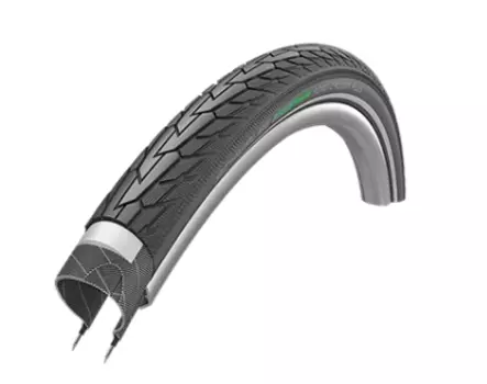 Велопокрышка Schwalbe ROAD CRUISER PLUS 26x1.75 (47-559) PunctureGuard, TwinSkin, GREEN, 50EPI, Black-Reflex, 11159082