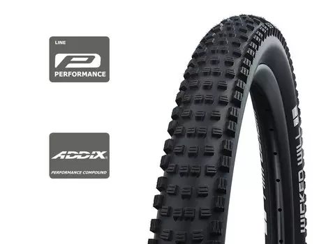 Велопокрышка Schwalbe Wicked Will Performance Line, 29 x 2.25, 67 EPI, 705 грамм, фолдинговая, черная, 11654286