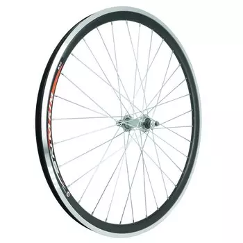 Колесо велосипедное, 26", переднее, обод двойной AL, втулка сталь, 32H, на гайках, серебрянный