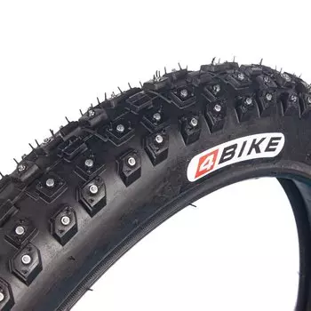 Велопокрышка зимняя 4BIKE, 18'' 2.10, 4 ряда шипов, черный, ARV000136