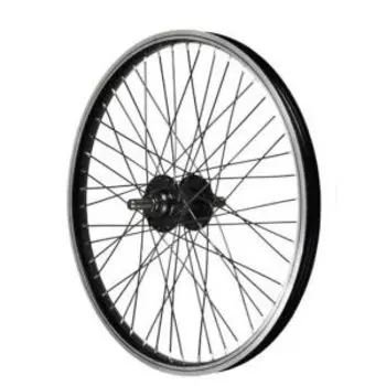 Колесо велосипедное, переднее, 20x1.75, BMX, одинарный обод, 48H, ось 14 мм, чёрный