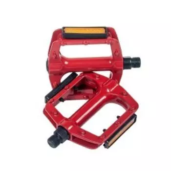 Педали велосипедные 4BIKE M503RED, 118х112х25 мм, насыпные подшипники, алюминий, стальная ось, красный, ARV-M503RED