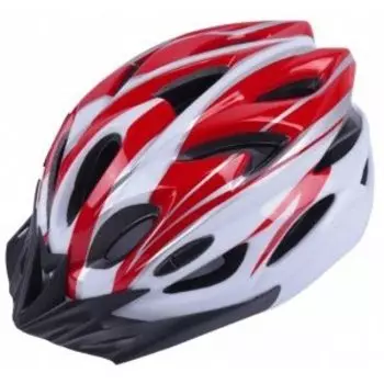 Шлем велосипедный Vinca Sport VSH 25, взрослый, IN-MOLD, красно-белый, VSH 25 Red-White (L)